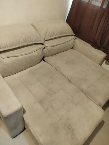 Sofá 2 lugares Bege reclinável