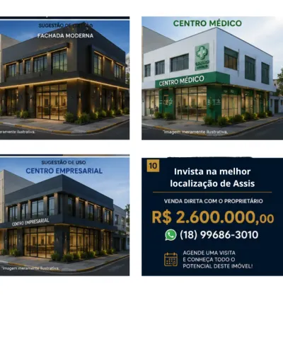 Prédio Comercial de Esquina | 571 m² | Centro de Assis | Ao lado da Catedral