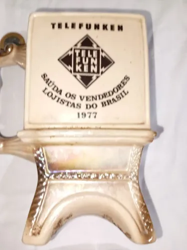 Caneca de lousa original 1977 quadrada tipo televisão 