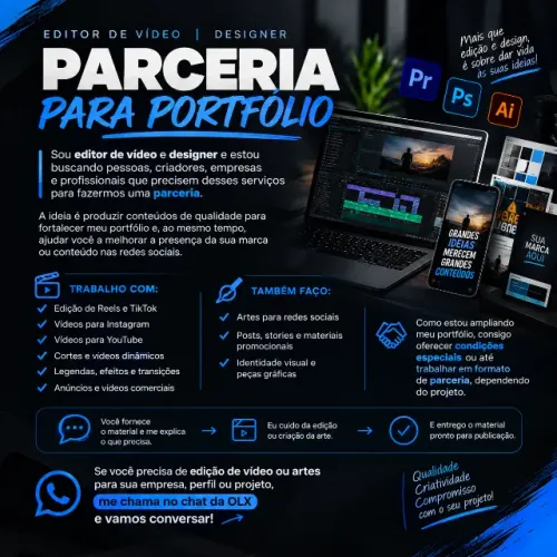Editor de Vídeo e Designer - Parceria para Portfólio