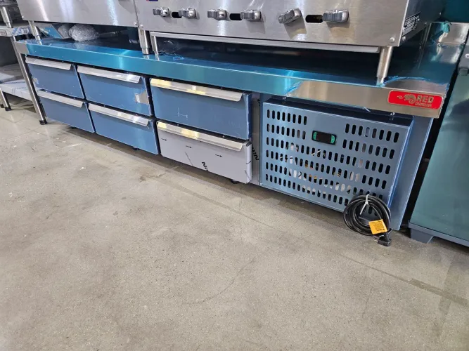 balcão refrigerado total inox 6 gavetas para hamburgueria - a pronta entrega