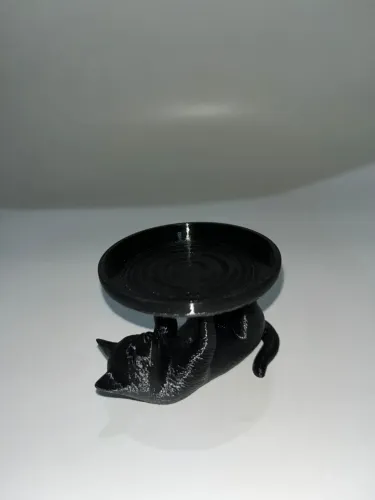 Porta Joias Gato Preto | Bandeja Decorativa Organizador Anéis Brincos Impressão 3D