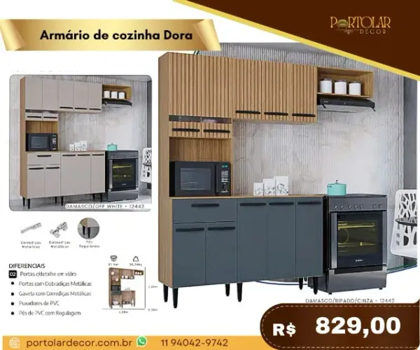 Armário de cozinha Dora, a pronta entrega