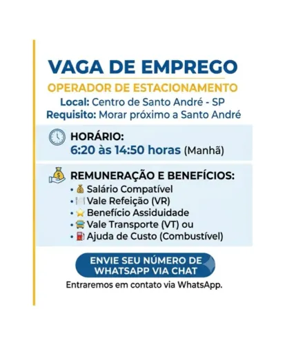 Vaga Operador de Estacionamento