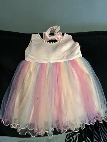 Vestido de festa infantil rosa - TAM 12 meses