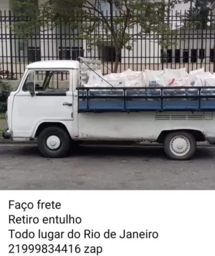 Retirada de entulhos e transporte