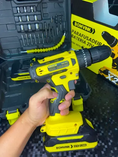 PARAFUSADEIRA E FURADEIRA DE IMPACTO BOMVINK 21V BOM-9970