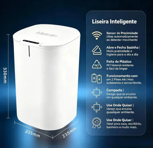 Lixeira Inteligente com Sensor 16L