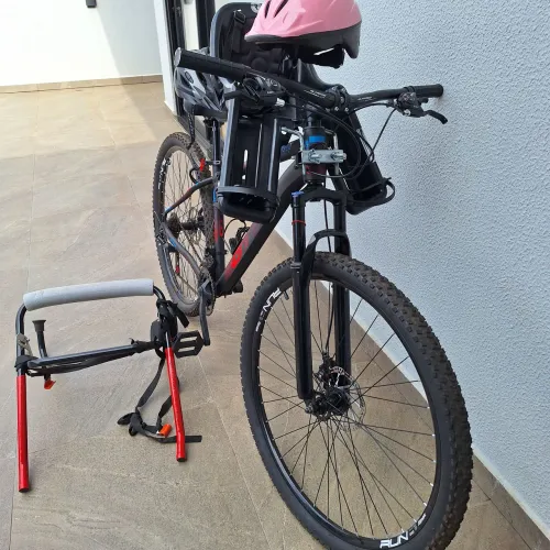 Kit Bicicleta + Cadeirinha Infantil + Transbike + 2 Capacetes + Bolsinha