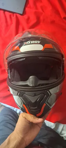 CAPACETE ESCAMOTEAVEL n58 com óculos interno cadeado sonoro roda e guidao capa chuva compl