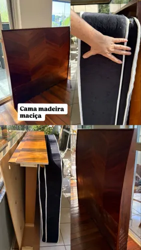Cama casal madeira maciça