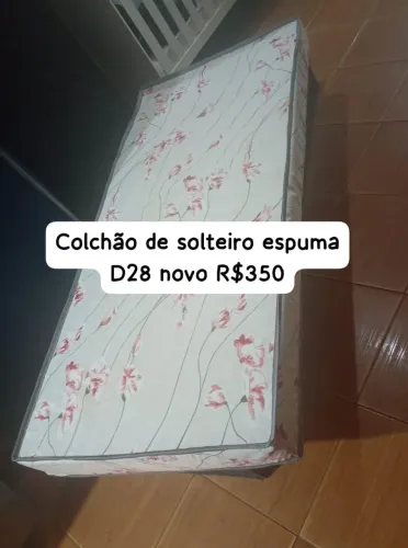 Colchão de solteiro espuma D28 floral novo $350- ENTREGA GRÁTIS