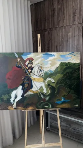 quadro pintura são jorge