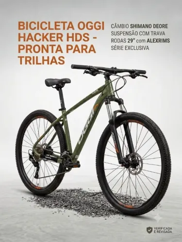 Bicicleta OGGI Hacker HDS - Tam 19 (Apenas 70km) + acessórios.