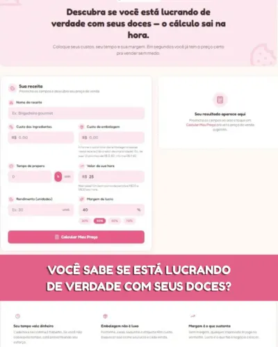 Calculadora de Preço para Doces: Cálculo Pronto em Segundos + PDF para o Cliente