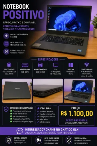 Vende se notebook positivo