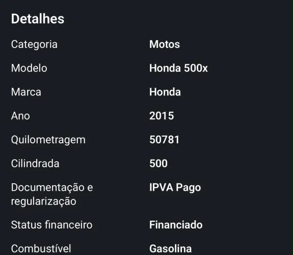 HONDA CB 500X 2015 - PRONTA PARA RODAR