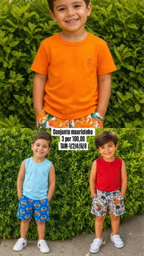 Conjunto mauricinho 3 por 100 disponível na loja encanto kids
