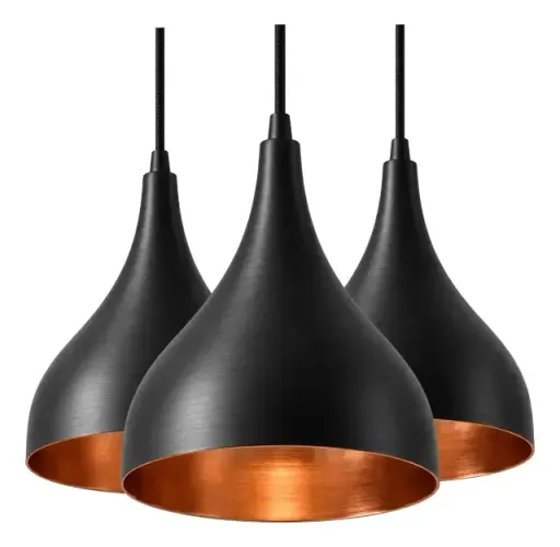 Kit 3 Lustre Pendente Decorativo Industrial E27 Ilumania Vip