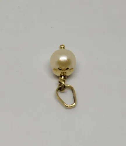 Pingente ouro 18 k e pérola -  6mm
