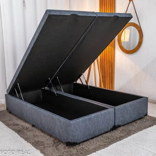 Box Baú Queen Bipartido Prime Confort 158x198x45 Blindado Entrega Rápida