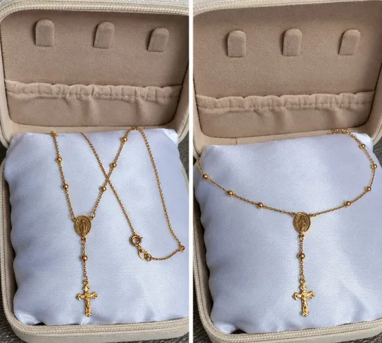 COLAR TERÇO OURO 18K