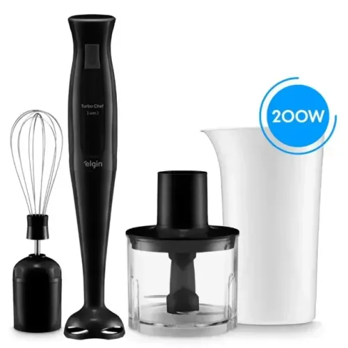 Mixer Vertical Turbo Chef 3 em 1 Preto 200W Elgin 127V