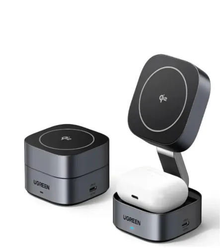 Carregador Magnético Sem Fio 2 Em 1 Ugreen 15w + Cabo Tipoc
