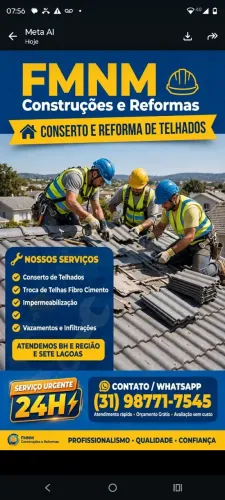Telhado vazando chama para um orçamento