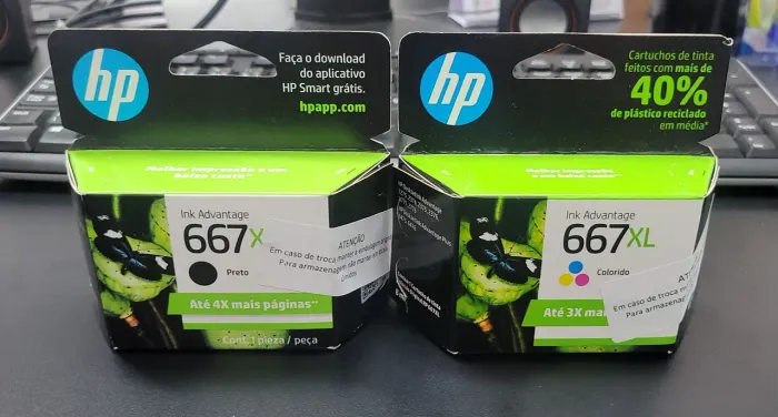 KIT CARTUCHO HP 667 XL PRETO E COLOR