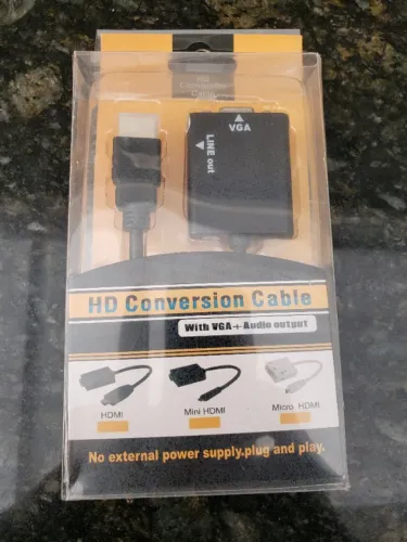 Conversor HDMI para VGA com Cabo de Áudio