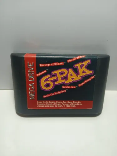 Cartucho Original 6-Pak Mega Drive Tec Toy - 6 Jogos em 1"