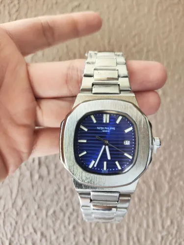 PATEK Azul Fundo de Vidro