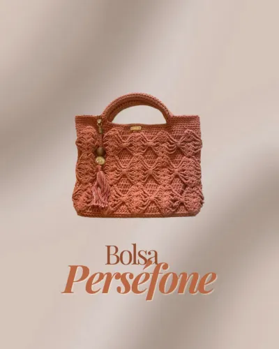 Bolsa de crochê artesanal terracota