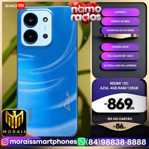OFERTA - Redmi 15C - VERDE, PRETO- 128GB | 4GB RAM - LACRADISSIMO