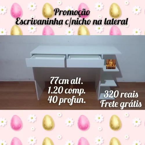 Escrivaninha com nicho na lateral
