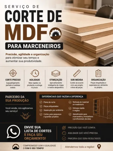 ? CORTE DE MDF PARA MARCENEIROS 