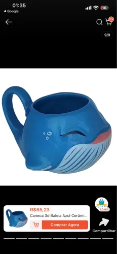 Caneca baleia 3D