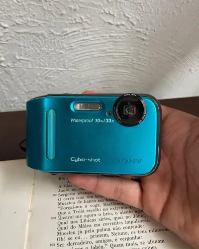 cybershot sony dsc-tf1 azul completa e pronta pra uso!
