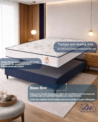 Cama Casal Nova Lacradas  Molas ensacdas Ley Colchão