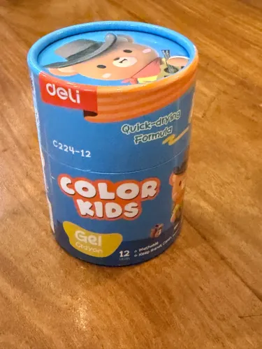 Giz de cera em gel retrátil - 12 cores -Deli