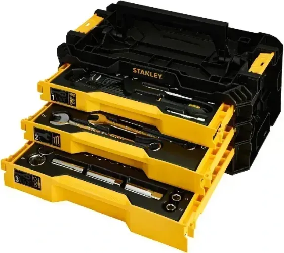 Stanley Jogo De 126 Ferramentas Com Caixa Baú 3 gavetas Stmt98107 Amarelo
