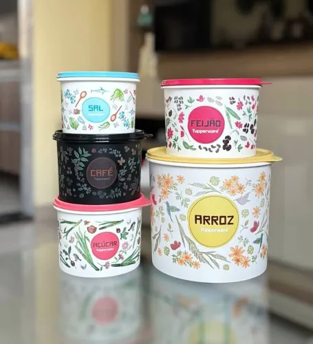 Kit de Mantimentos Tupperware Linha Floral