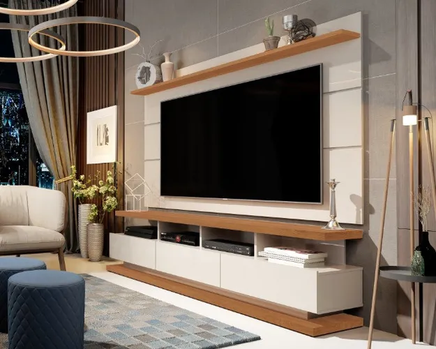 Conjunto Rack + Painel Life p/ TV até 65'' pol = Pronta entrega + Montagem grátis.