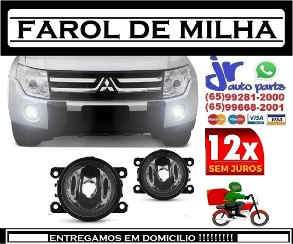 Par Farol de Milha Pajero Full 07 08 09 Neblina Auxiliar