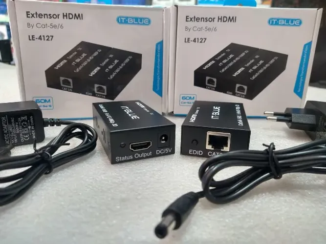 Extensor hdmi 60m cat-5e/6 (Distribuidora JK Eletrônicos, Honestidade e Qualidade)