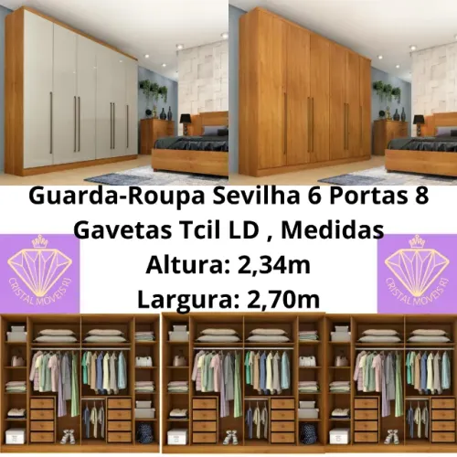 Guarda-Roupa Sevilha 6 Portas 8 Gavetas Tcil LD