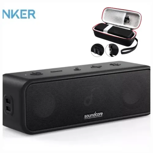 Caixa de som Soundcore 3 Anker + Case transparente.