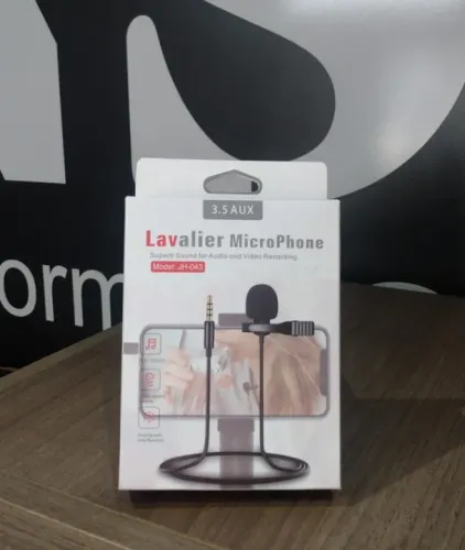 Microfone Lapela Plug P2 3.5mm Condensador Omnidirecional