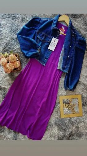 jaqueta jeans cropped manga 3/4